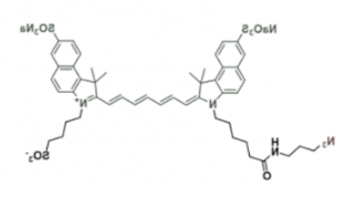 水溶性吲哚菁绿荧光染料diSulfo-ICG azide/N3/叠氮，激发发射波长Ex/Em(nm) 751/830