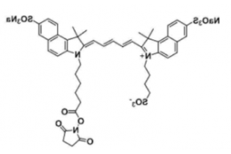 水溶性三磺酸基trisulfo-Cy5.5 NHS ester/琥珀酰亚胺活化酯，Ex/Em(nm) 673/691 产品介绍及结构式解析