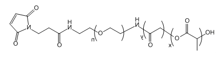 Mal-NH-PEG-PLGA(20K)；马来酰亚胺基氨基-聚乙二醇-聚（乳酸-共-乙醇酸）(20K)；Maleimide-PEG-Poly(lactic-co-glycoclic acid)(20K)