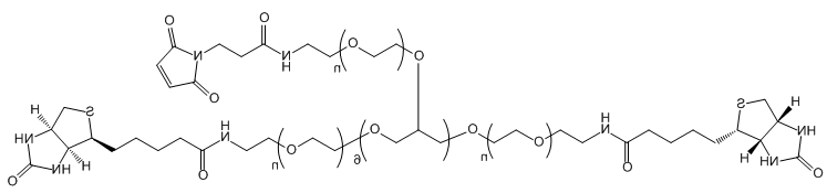 8-ArmPEG-(6Arm-Mal,2Arm-Biotin)；八臂聚乙二醇—（六个马来酰亚胺，两个生物素）