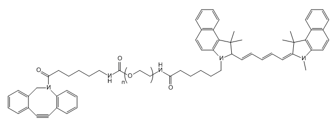 Cy5.5-PEG-DBCO；花青素Cy5.5-聚乙二醇-氮杂二苯并环辛炔；Cyanur5.5-PEG-Dibenzocycolctyne