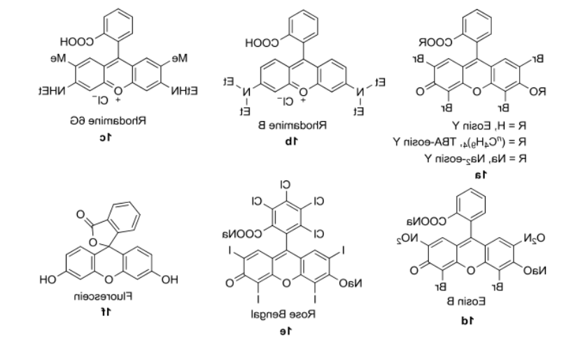 齐岳生物提供五种常见氧杂蒽类有机染料Rose Bengal、Rhodamine 6G、Eosin B、Rose Bengal、Fluorescein